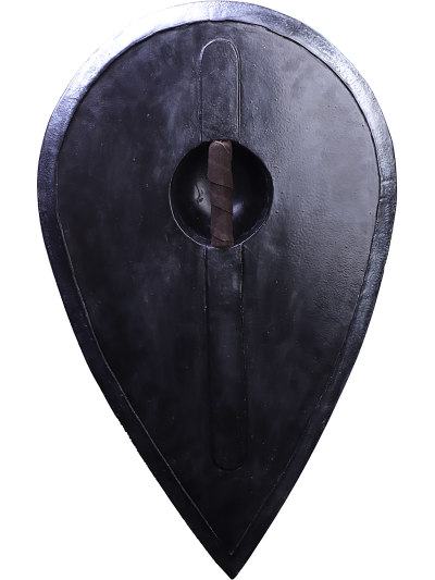 Trollfelsen LARP-Tropfenschild Holzoptik 'Lili'  hinten